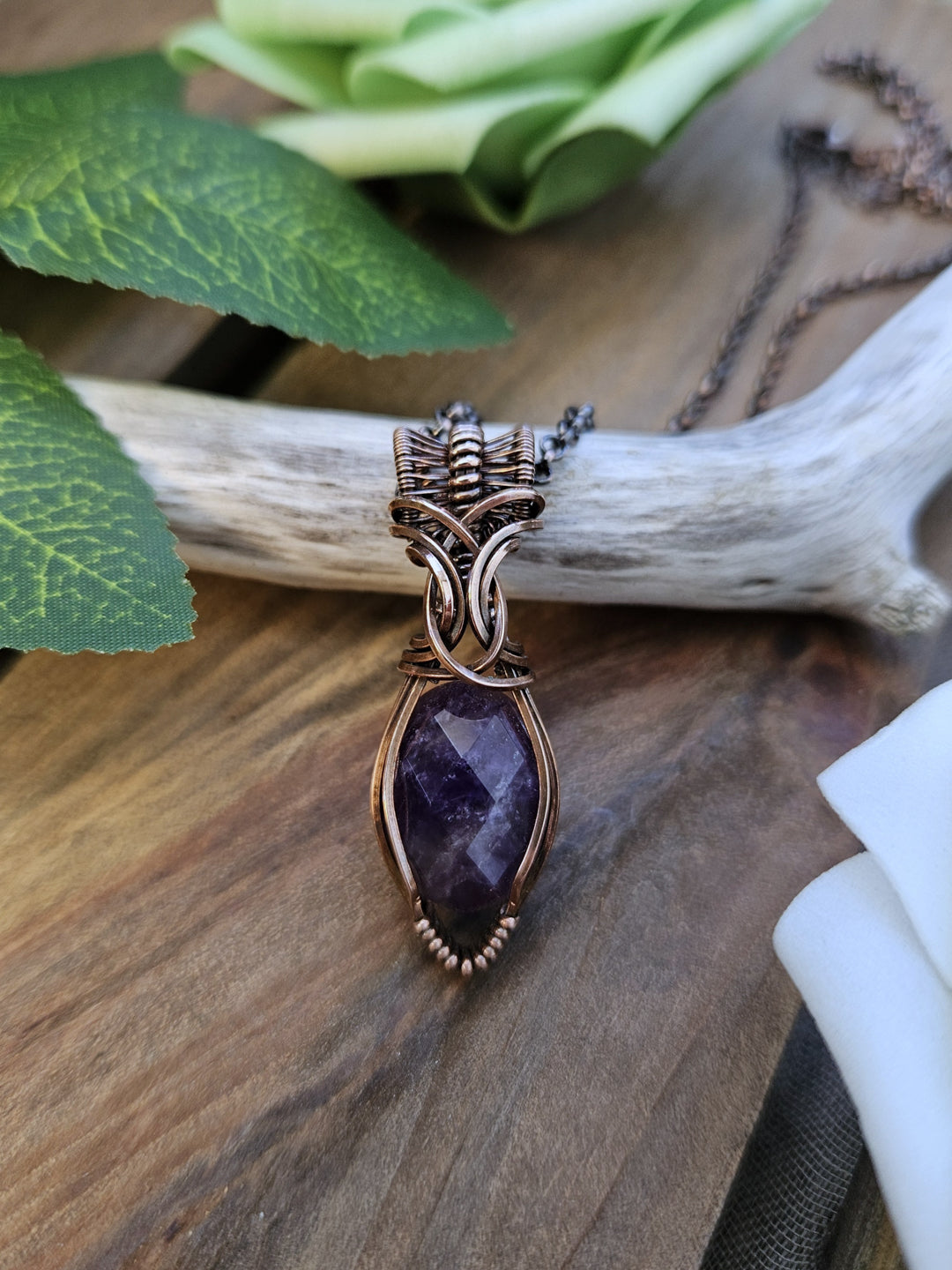 Amethyst and Copper Necklace