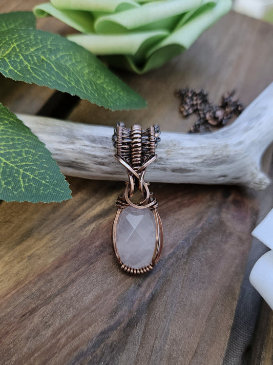 Rose Quartz and Copper Necklace