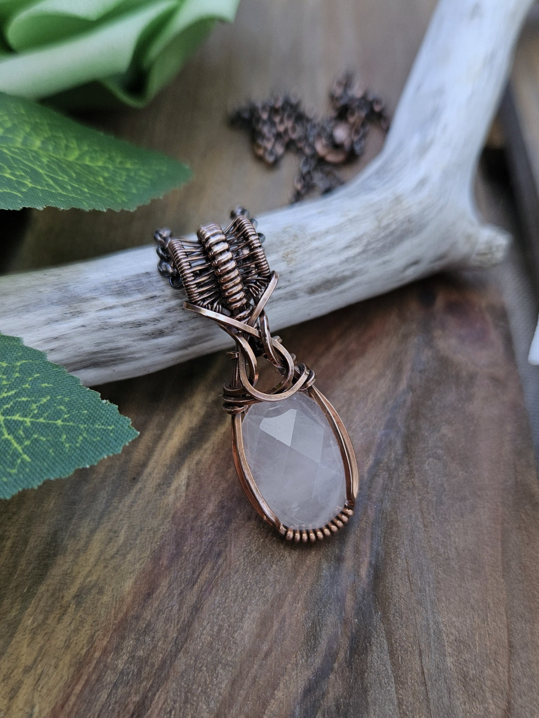 Rose Quartz and Copper Necklace