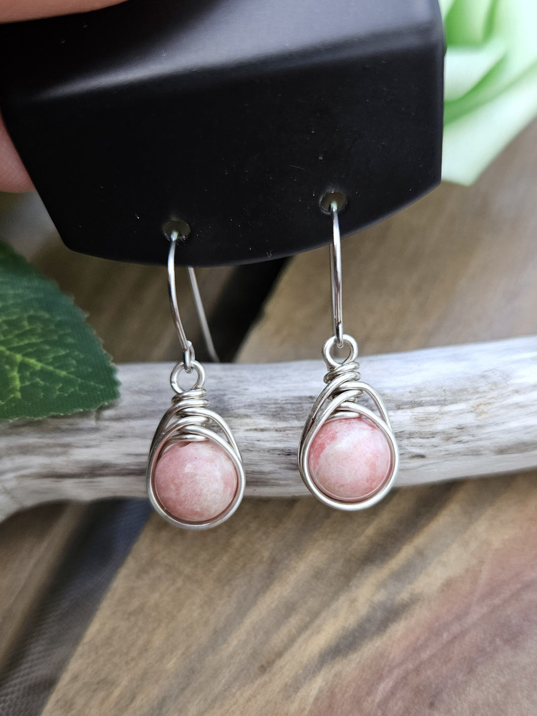 Silver 'Dew Drop' Earrings - Thulite