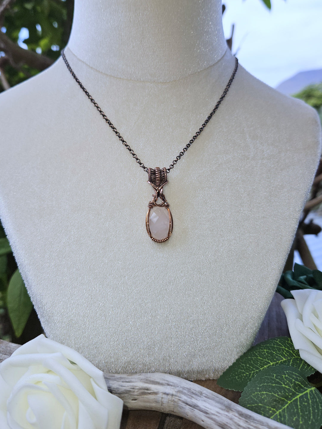 Rose Quartz and Copper Necklace