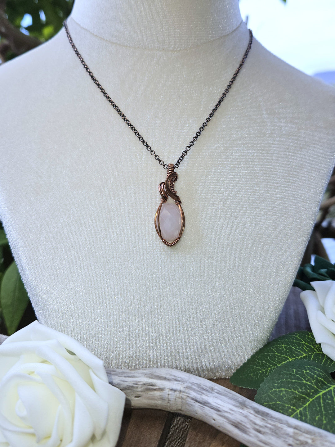 Rose Quartz and Copper Necklace
