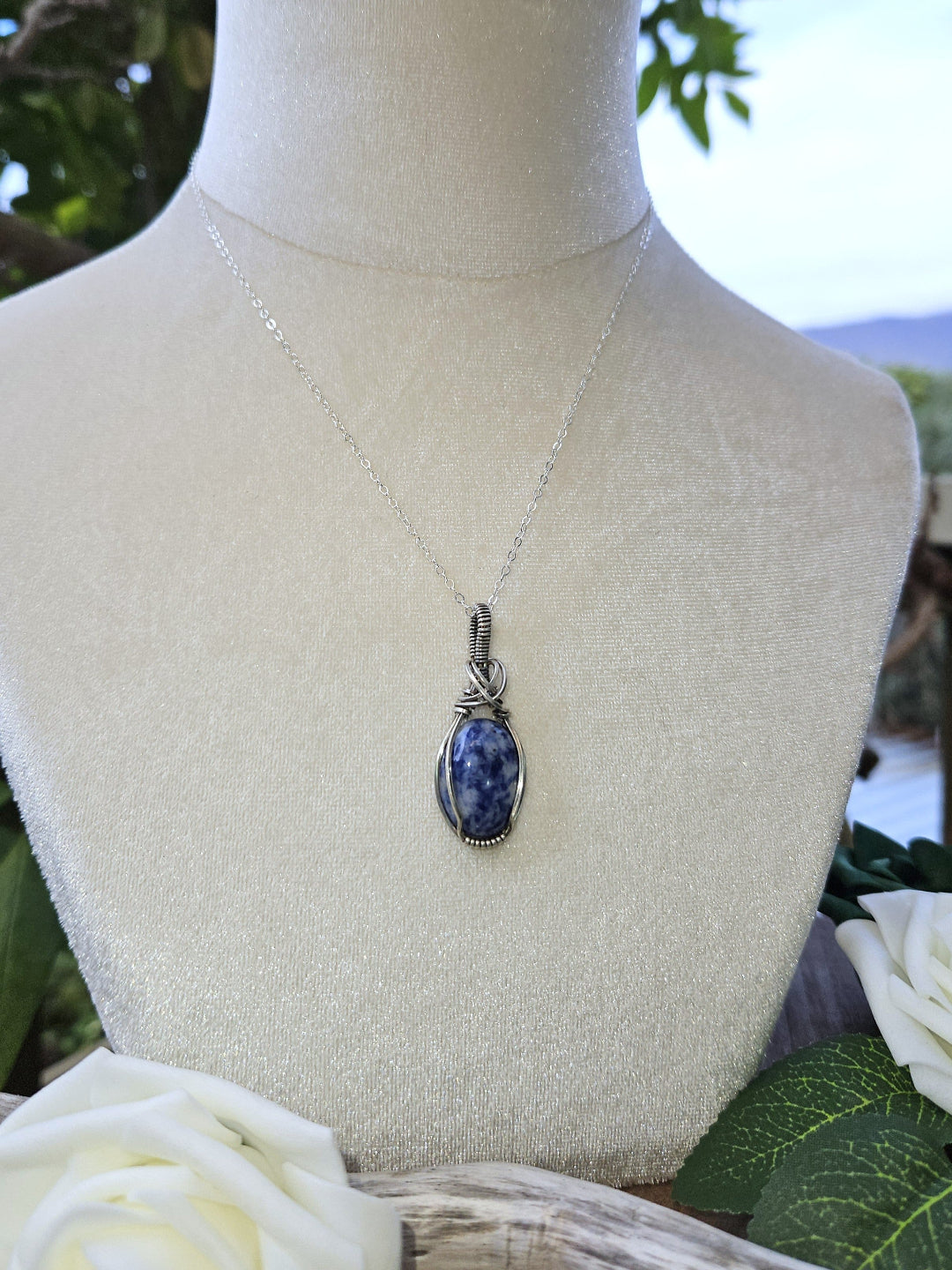 Sodalite and Silver Necklace