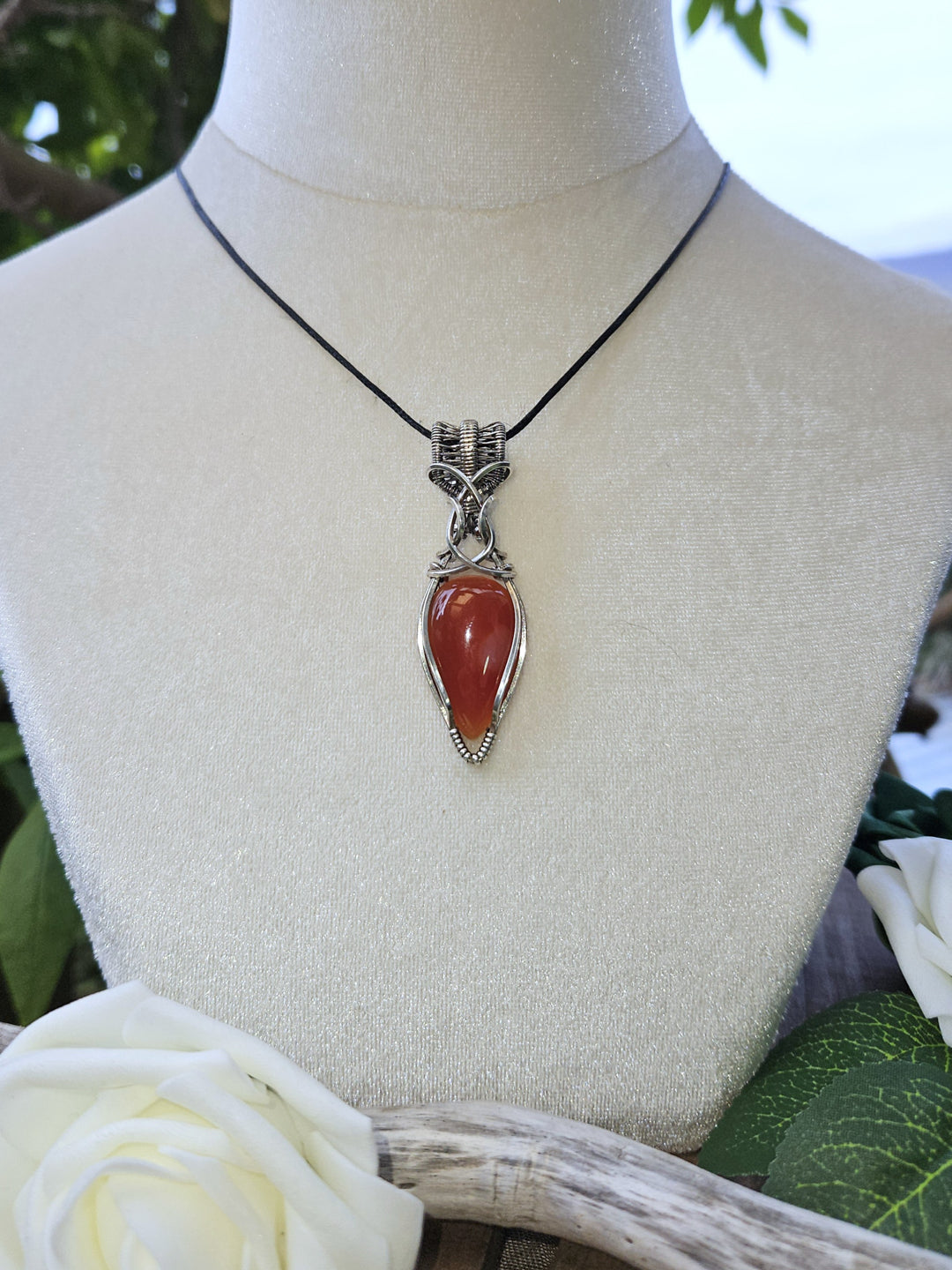 Carnelian and Silver Necklace