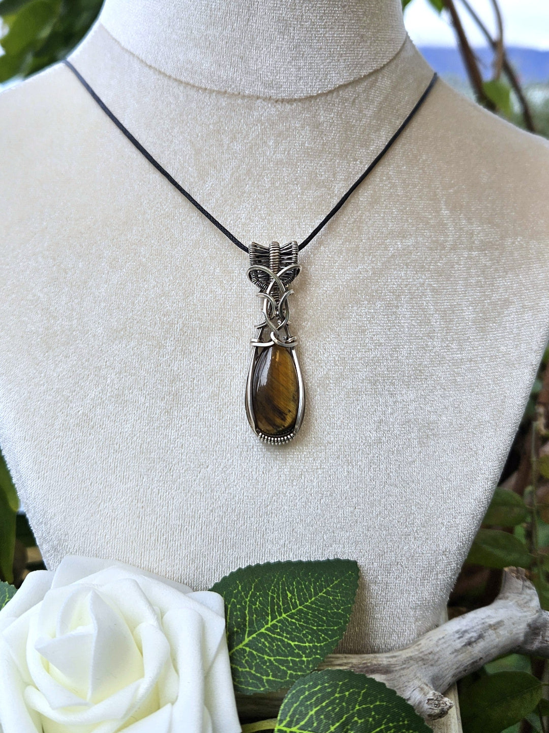Tiger's Eye and Silver Necklace