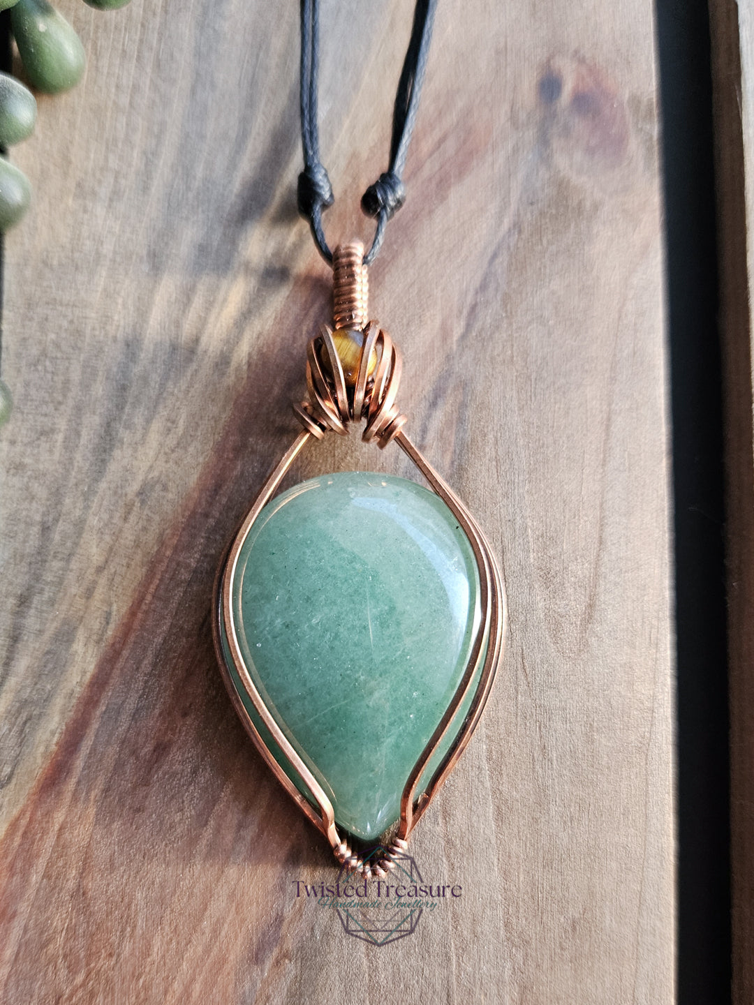 Green Aventurine, Tigers Eye and Copper Necklace