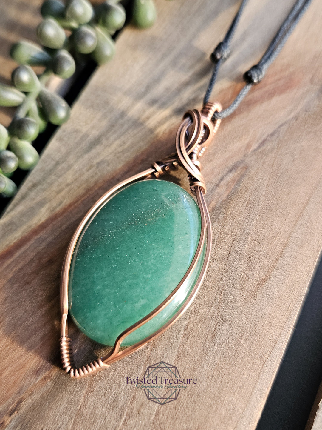 Green Aventurine and Copper Necklace