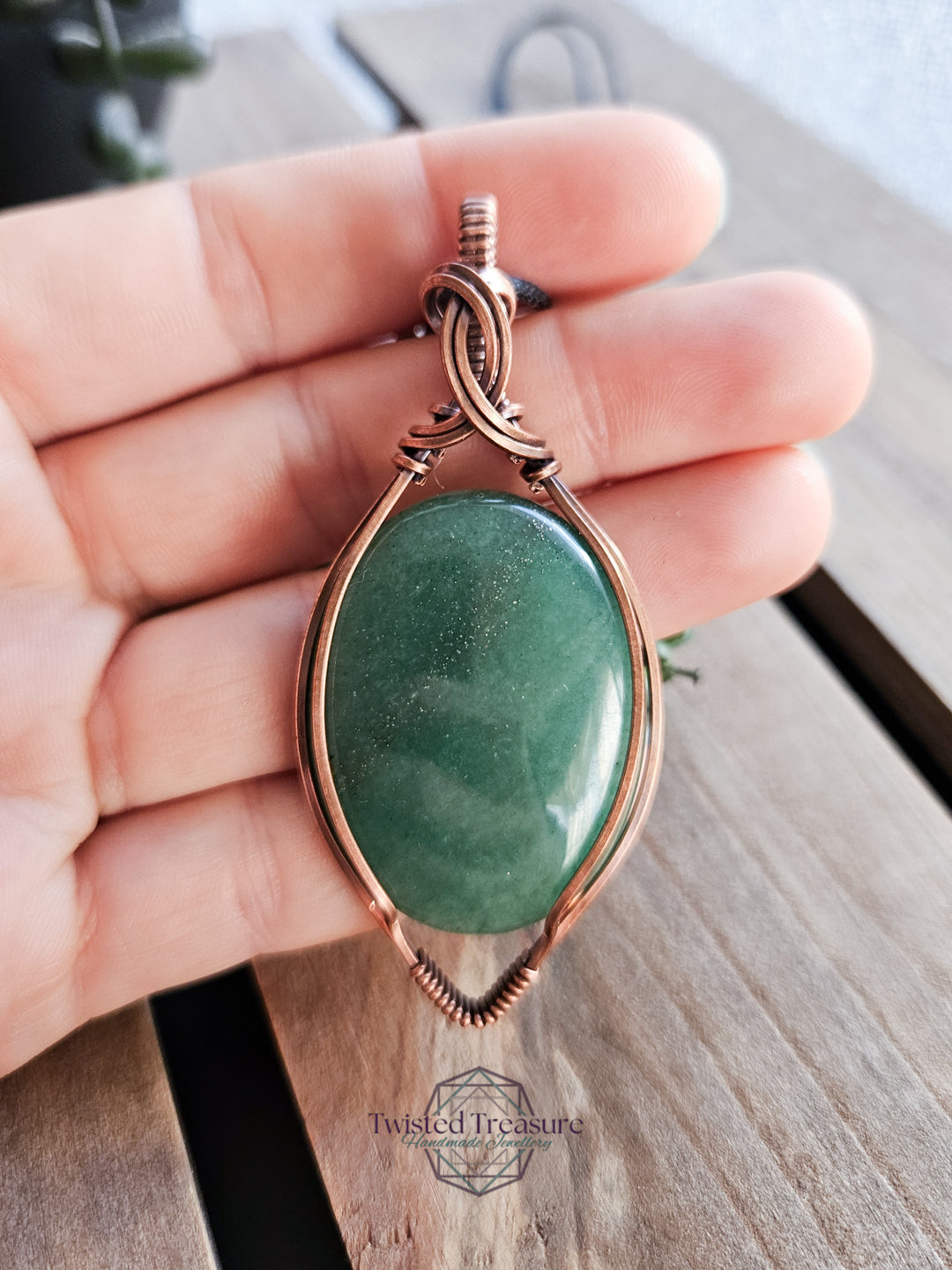 Green Aventurine and Copper Necklace