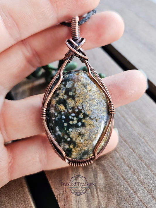 Ocean Jasper and Copper Necklace