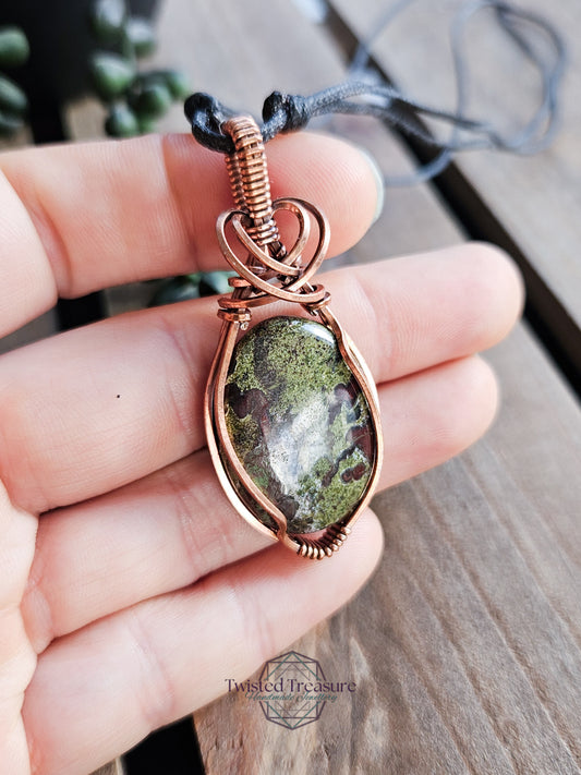 Dragon Blood Jasper and Copper Necklace