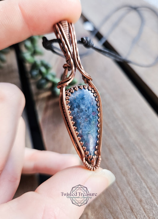Ruby Kyanite and Copper Necklace