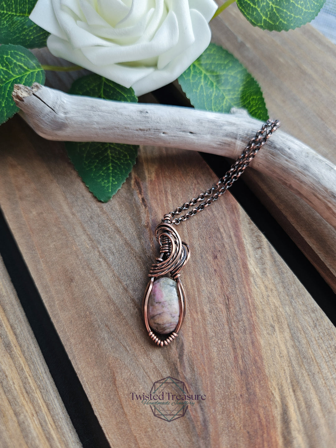 Rhodonite and Copper Necklace