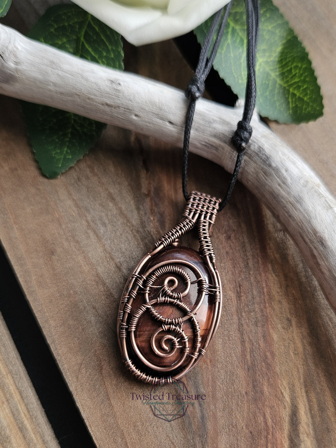 Red Tigers Eye and Copper Necklace