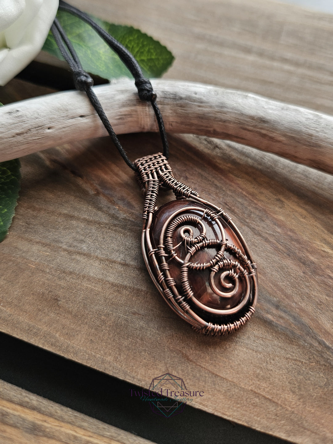 Red Tigers Eye and Copper Necklace