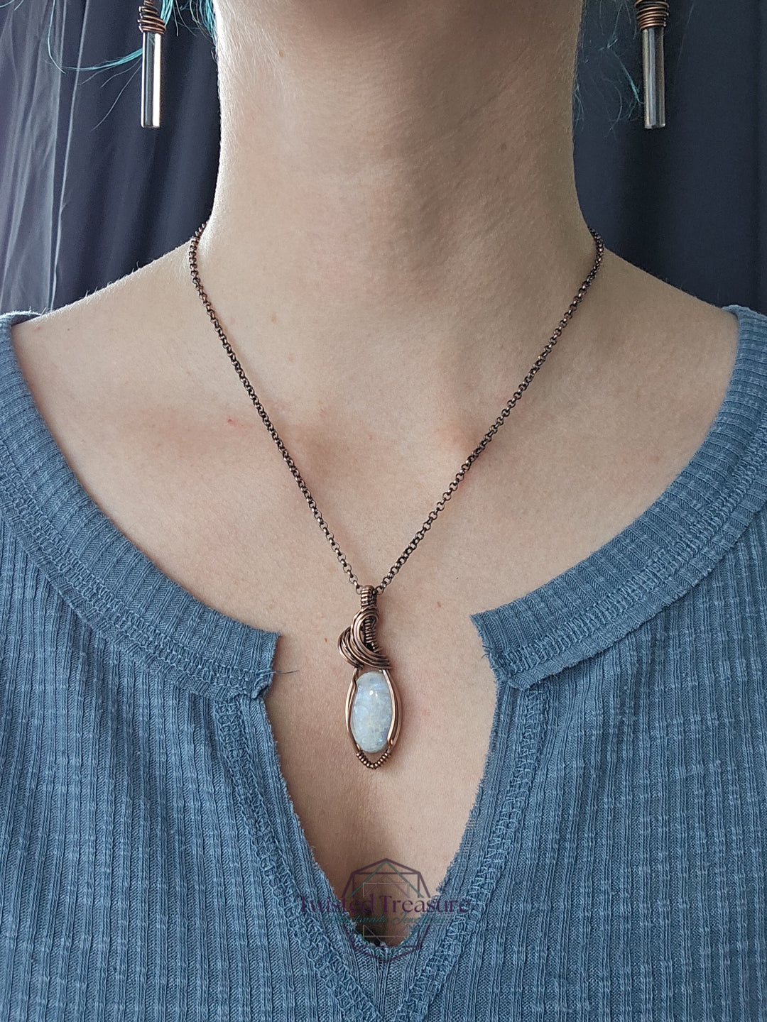 Moonstone and Copper Necklace