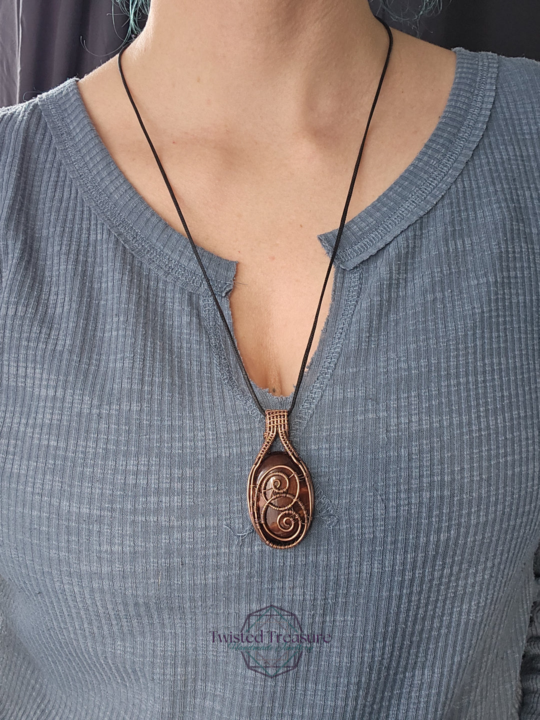 Red Tigers Eye and Copper Necklace