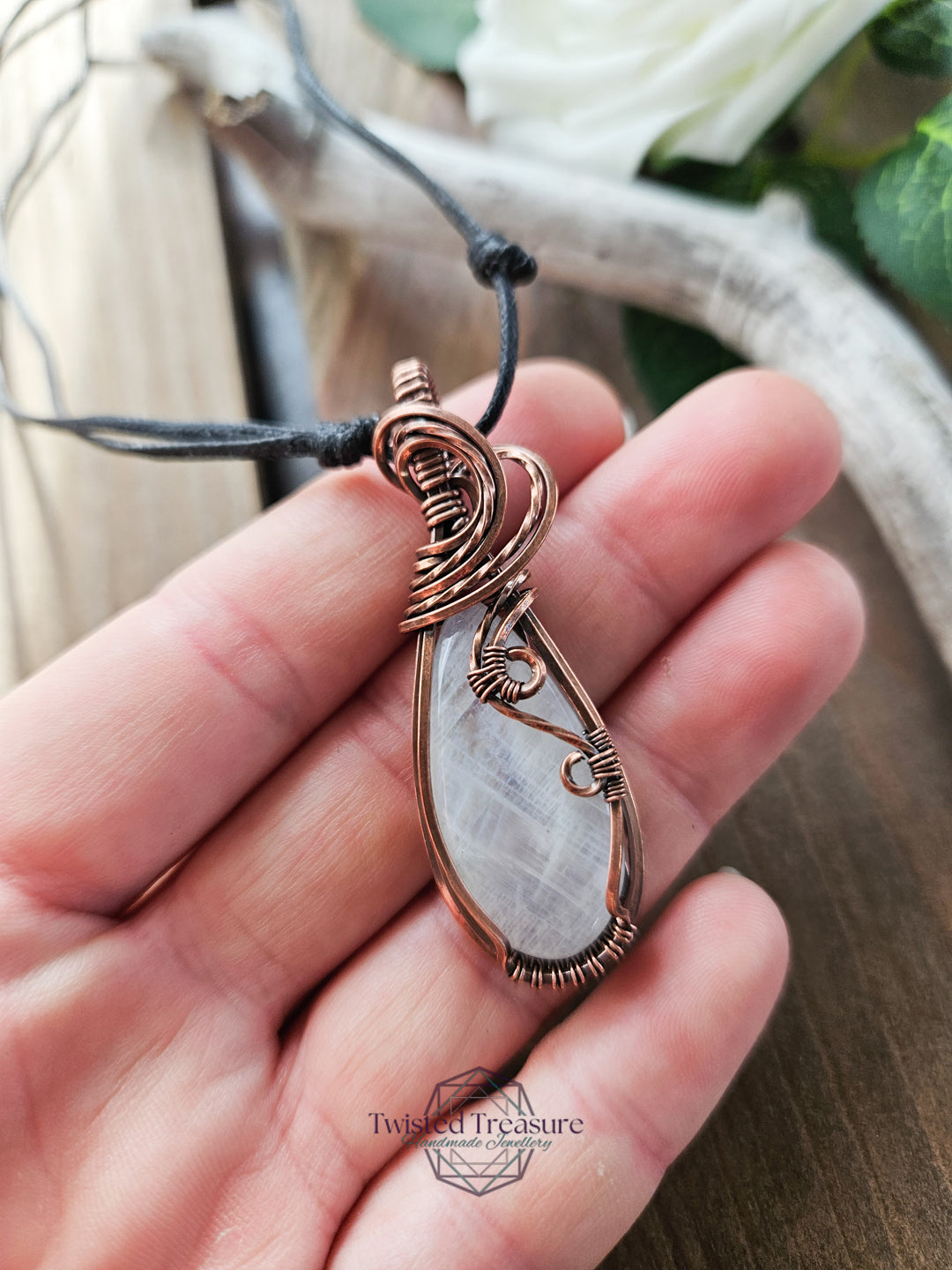 Moonstone and Copper Necklace