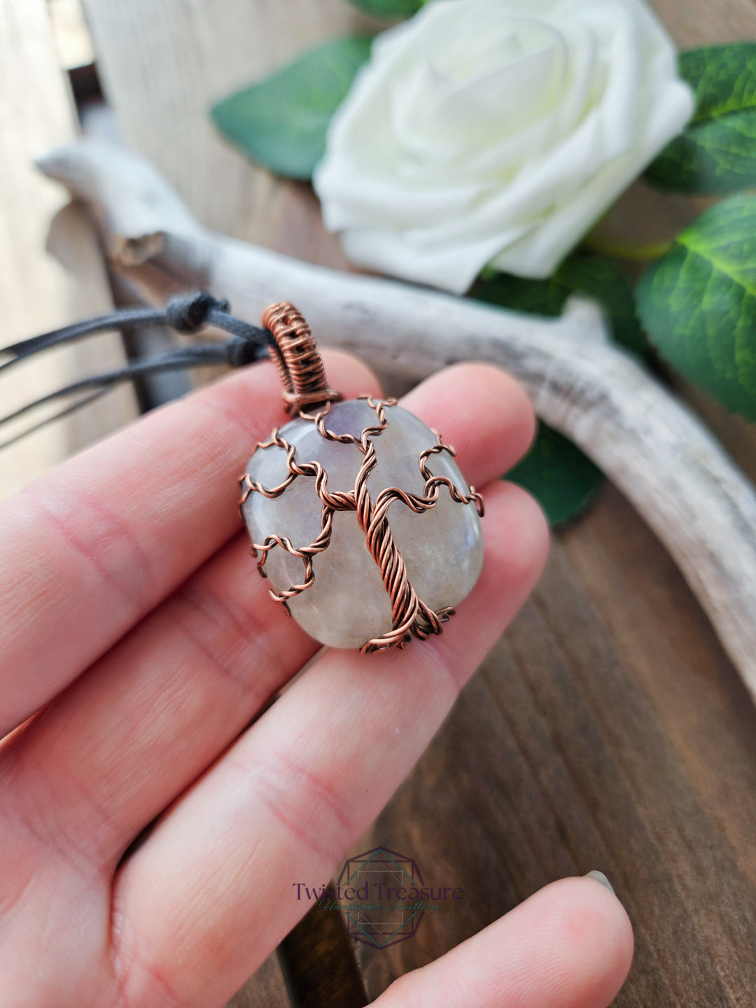 Belomorite and Copper Tree Necklace