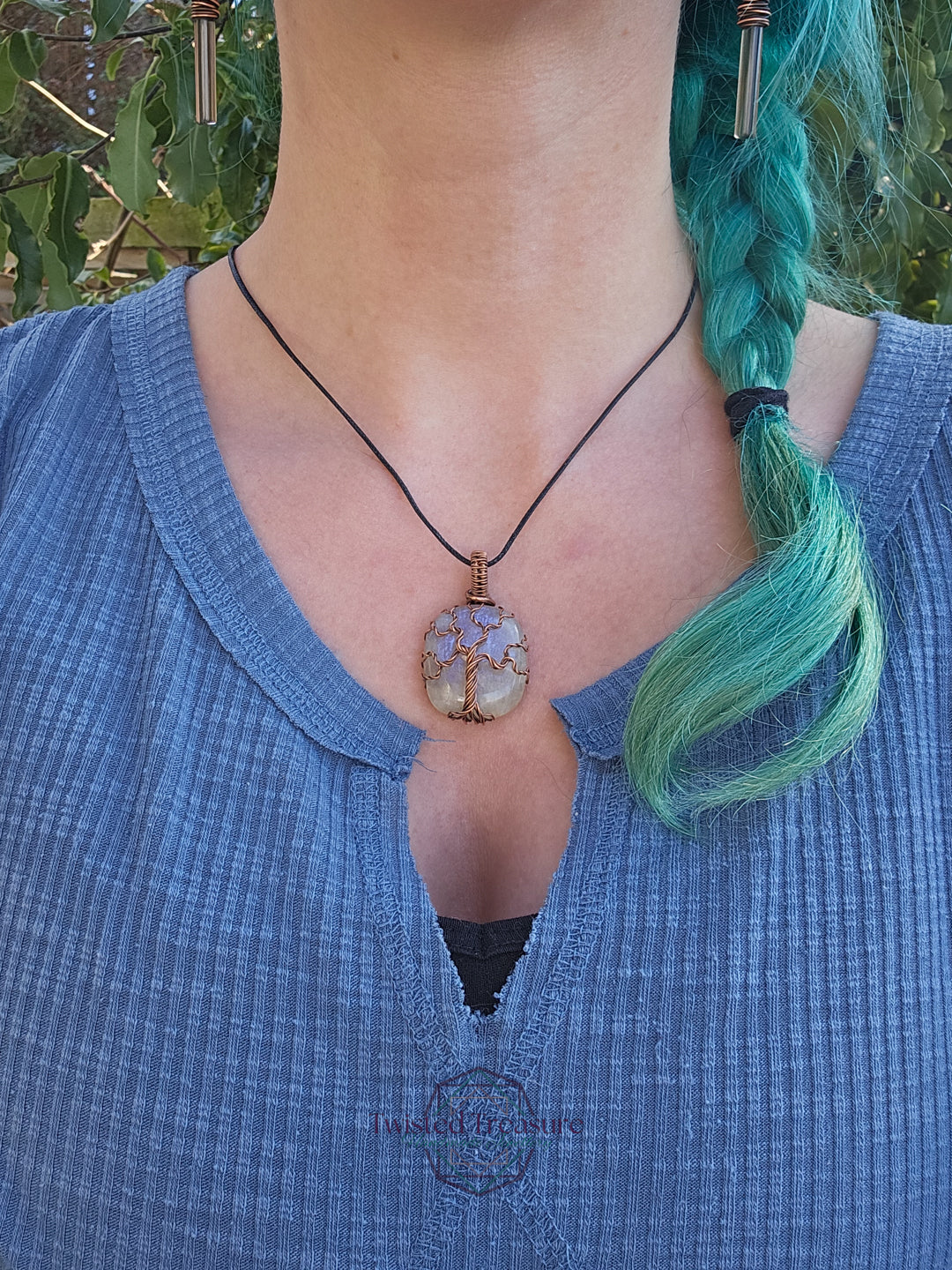 Belomorite and Copper Tree Necklace