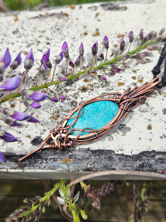 Amazonite and Copper Necklace