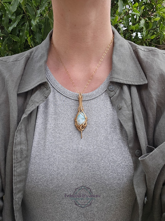 Larimar and Bronze Necklace