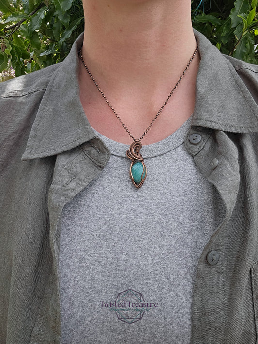 Amazonite and Copper Necklace
