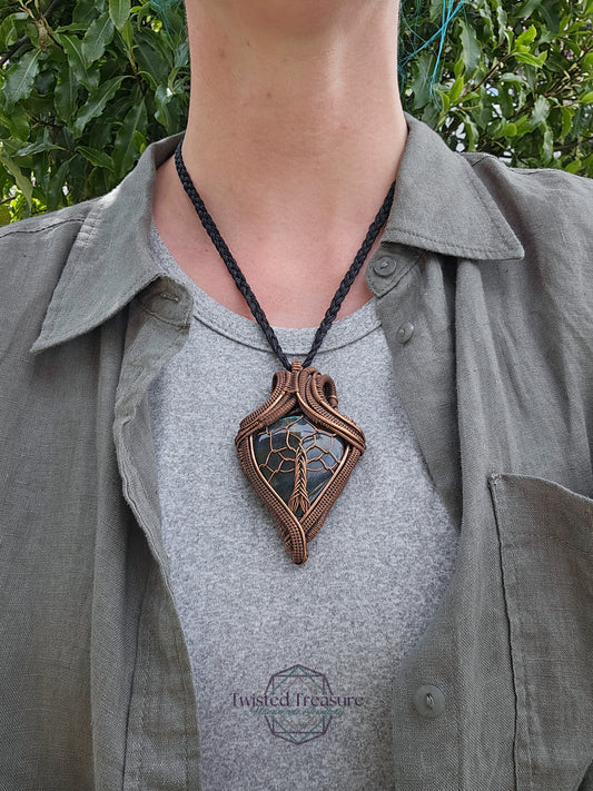 Labradorite and Copper Tree of Life Necklace