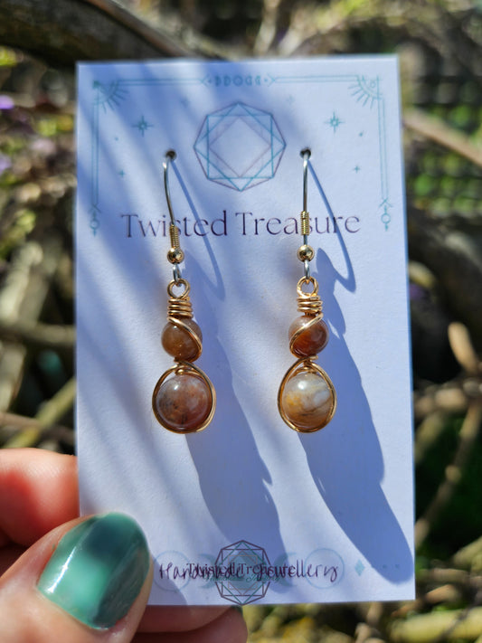 Bronze 'Alchemy' Earrings - Indian Agate