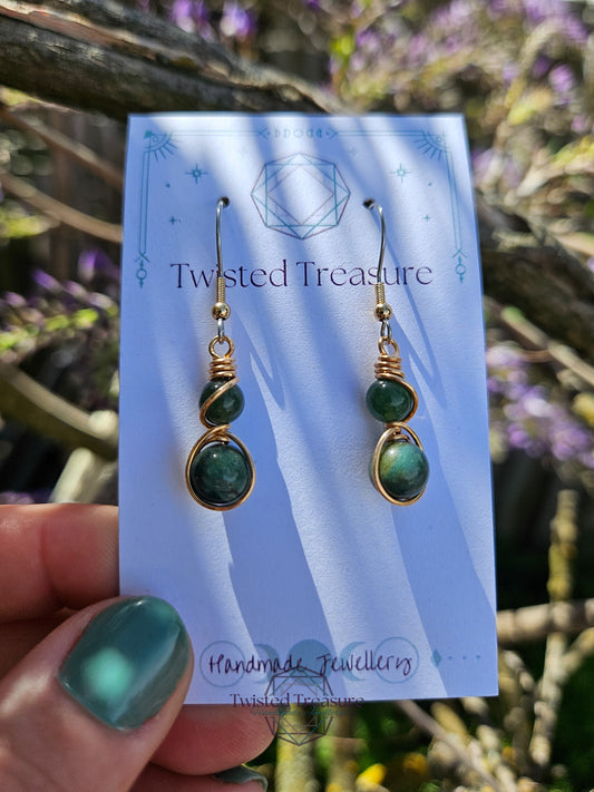 Bronze 'Alchemy' Earrings - Indian Agate