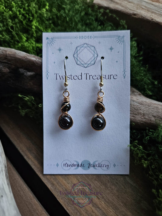 Bronze Alchemy Earrings - Tourmaline & Garnet