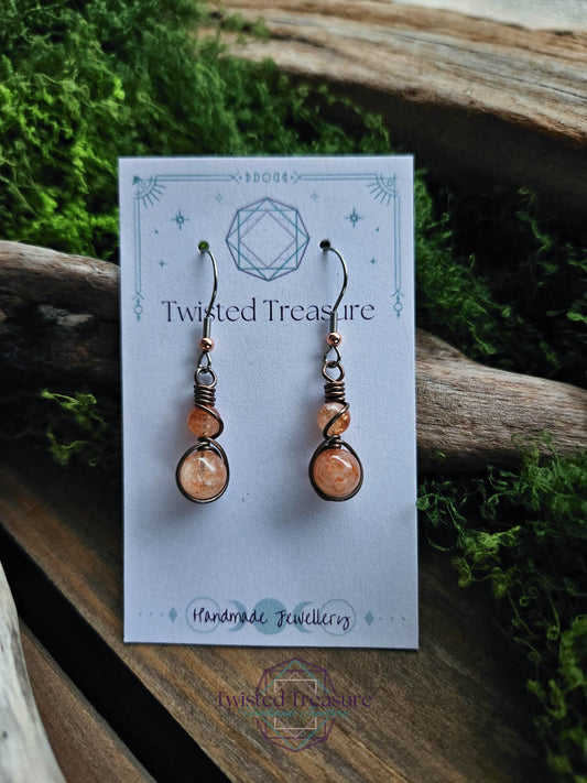 Copper Alchemy Earrings - Sunstone