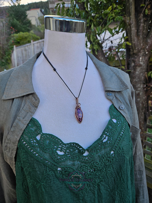 Reconstituted Turquoise Copper Necklace