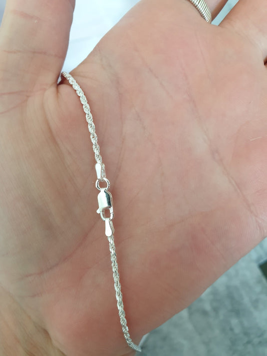 Upgrade  - Sterling Silver Diamond Rope Chain 24"
