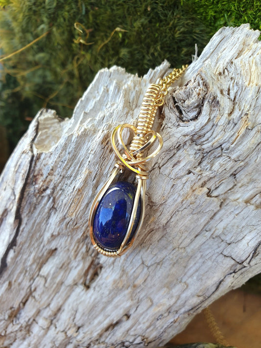 Lapis and Yellow Gold Necklace