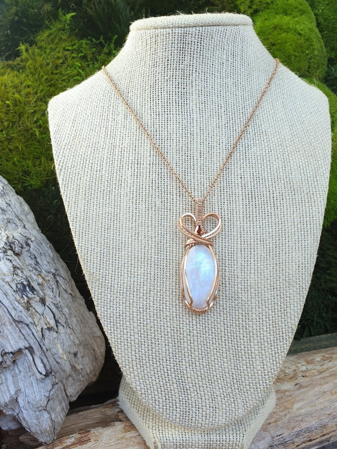 Moonstone and Rose Gold Necklace