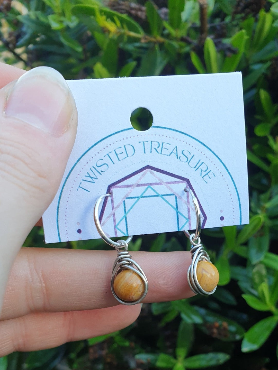 Sterling Silver & Crazy Lace Agate Hoops
