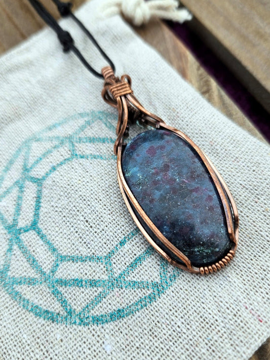 Ruby Kyanite and Copper Necklace