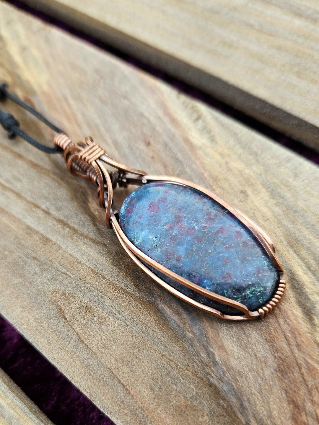 Ruby Kyanite and Copper Necklace