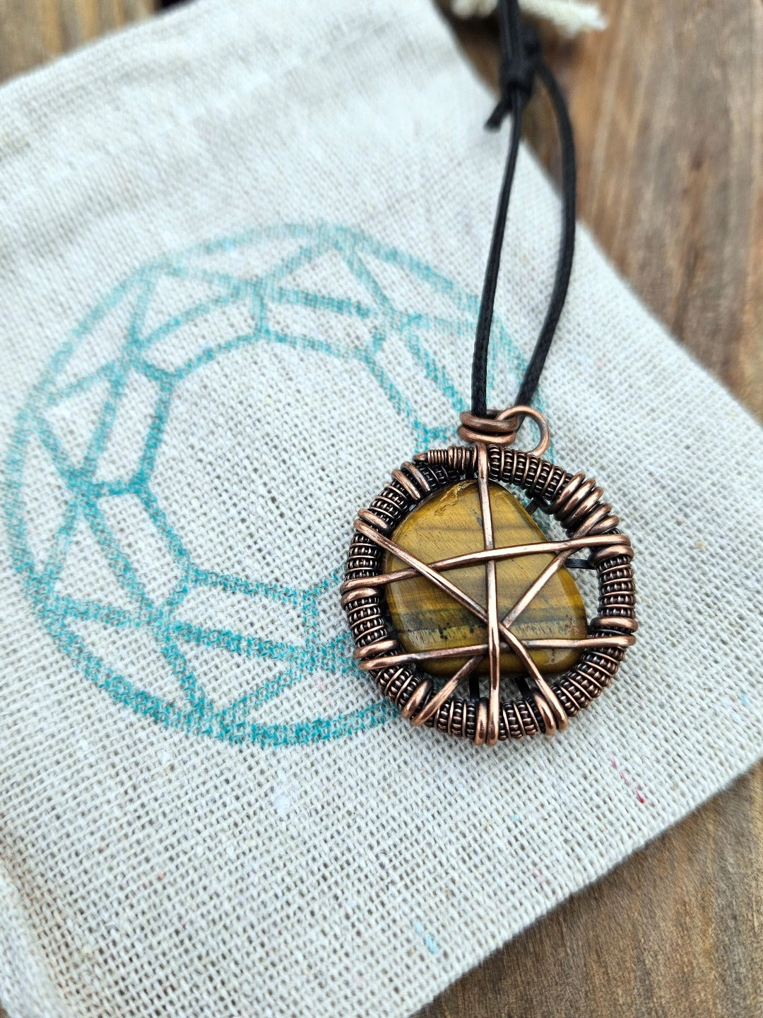 Tiger's Eye and Copper 'Amulet' Necklace