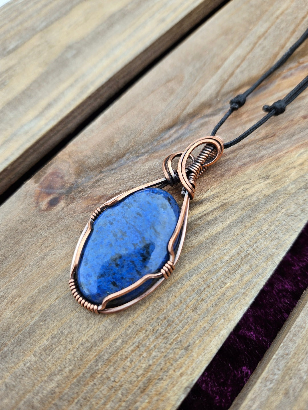 Dumortierite and Copper Necklace