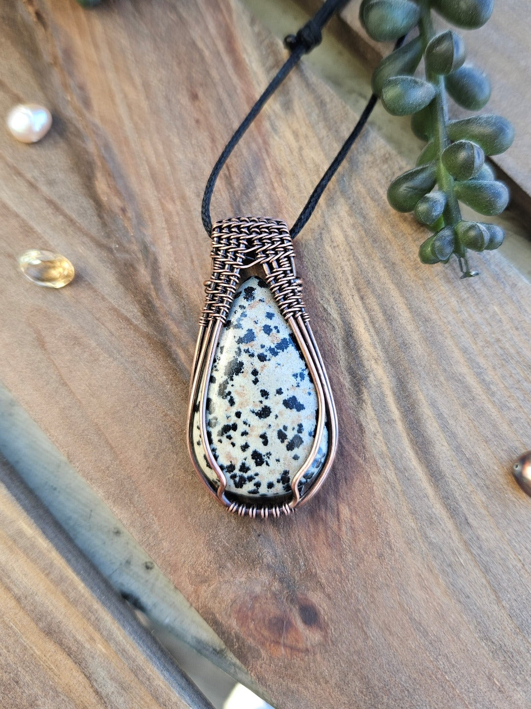 Dalmatian Jasper and Copper Necklace