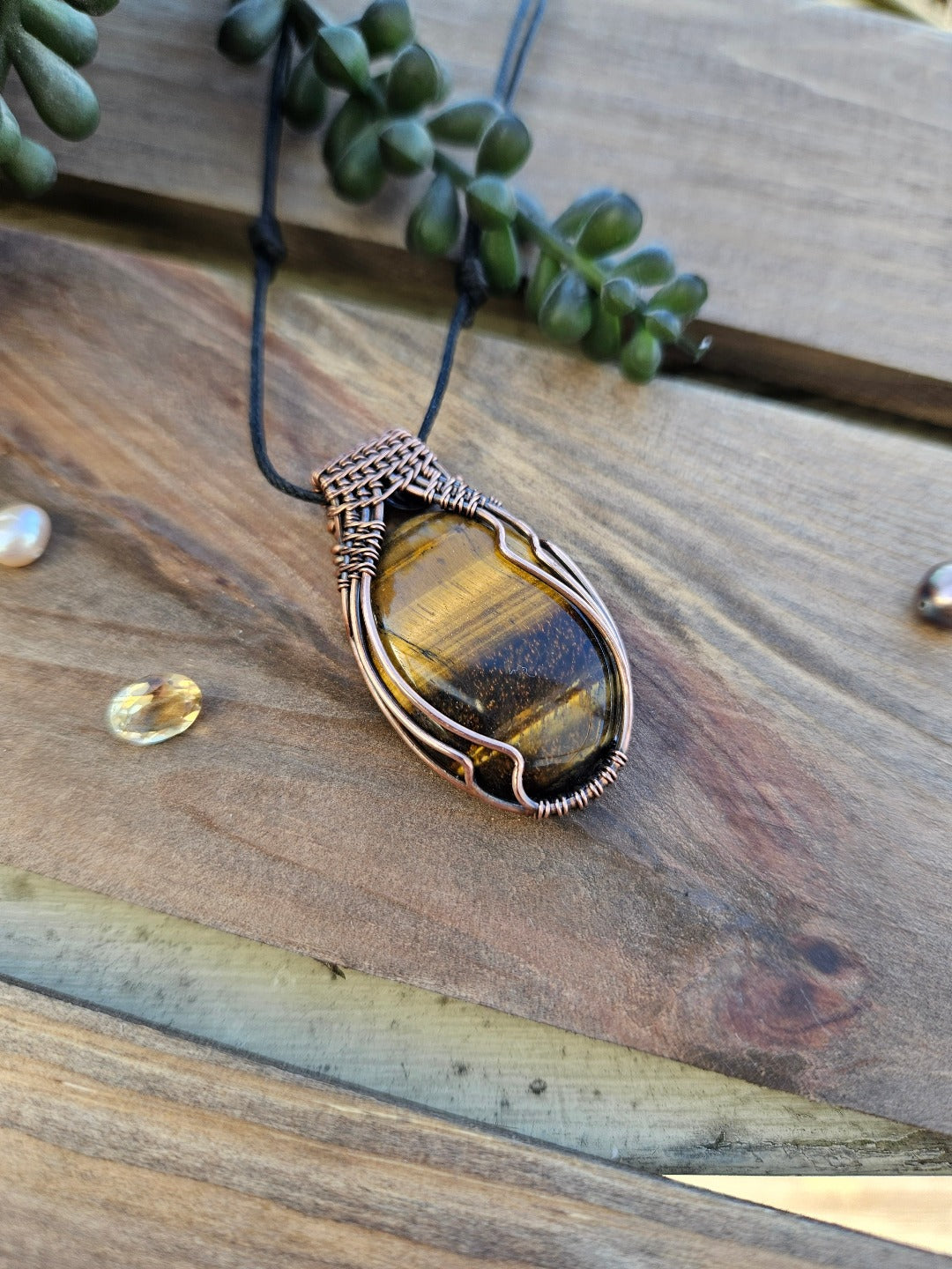 Tiger's Eye and Copper Necklace
