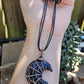Obsidian and Copper Web Necklace