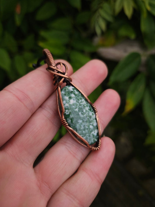 Tree Agate and Copper Necklace