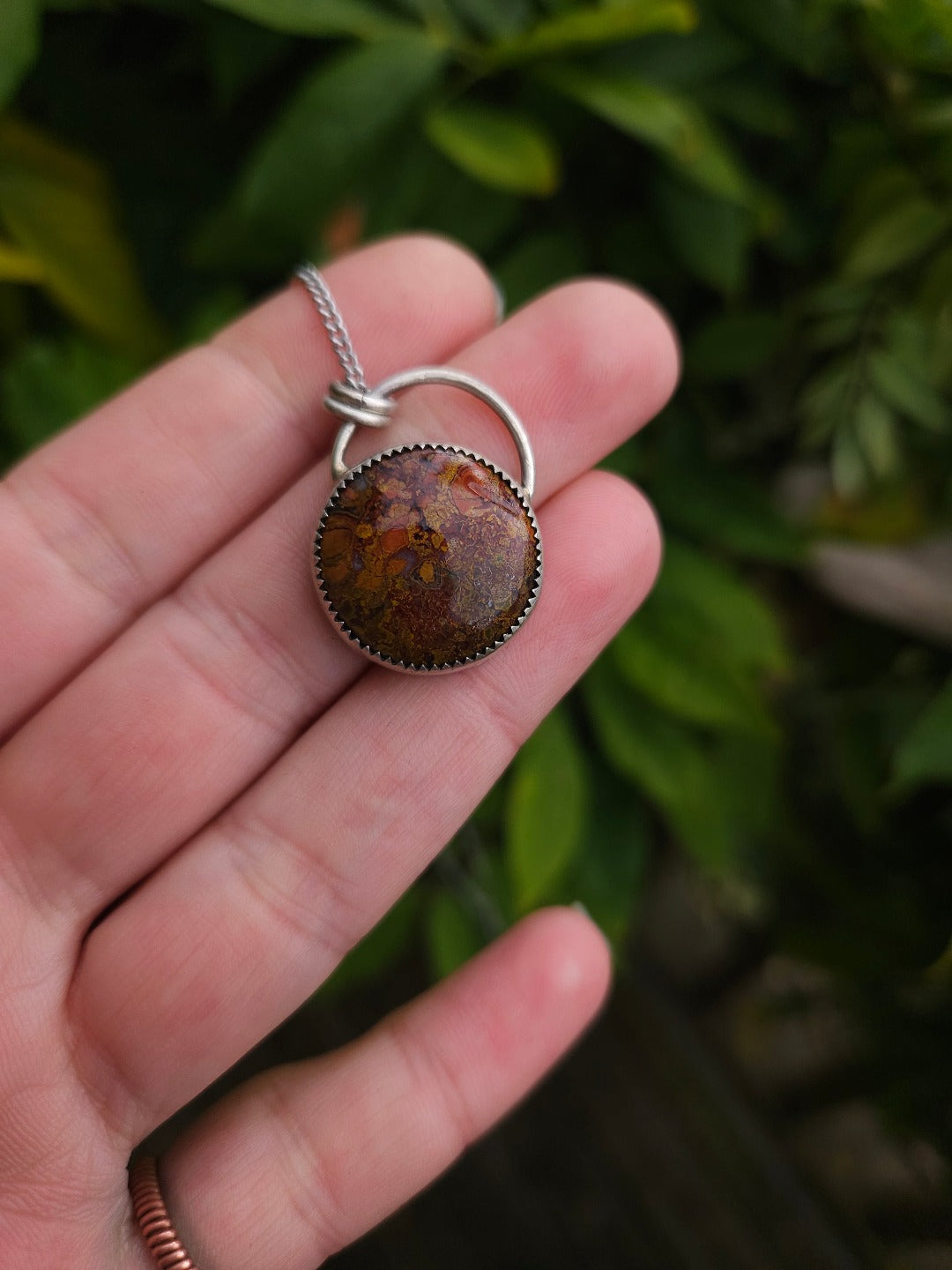 Red Jasper and Sterling Silver Necklace (NOT QUITE PERFECT)