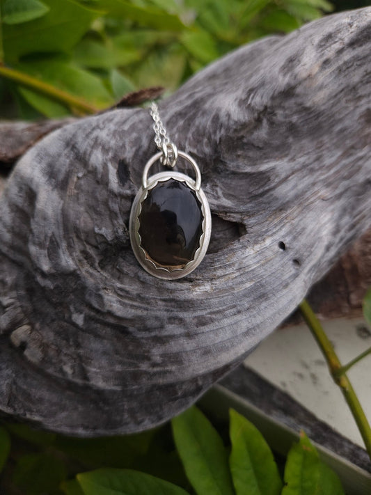 Smoky Quartz and Sterling Silver Necklace