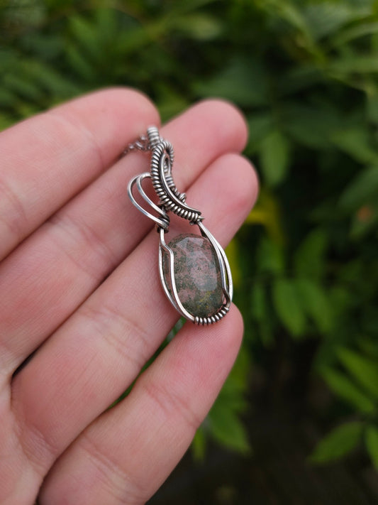 Lodolite and Sterling Silver Necklace