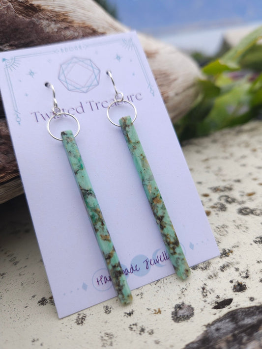 Chrysocolla and Sterling Silver Earrings