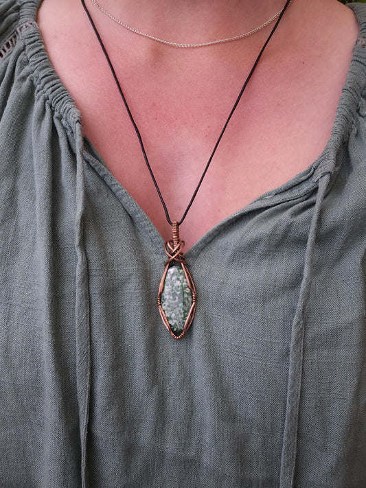 Tree Agate and Copper Necklace