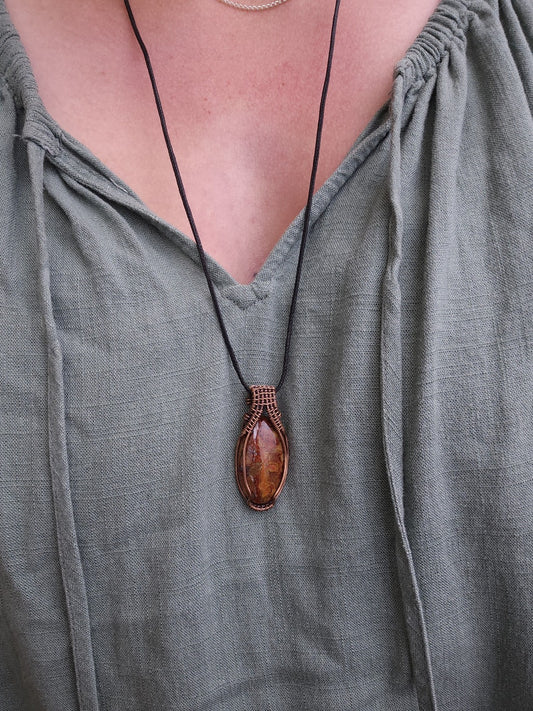 Red Jasper and Copper Necklace